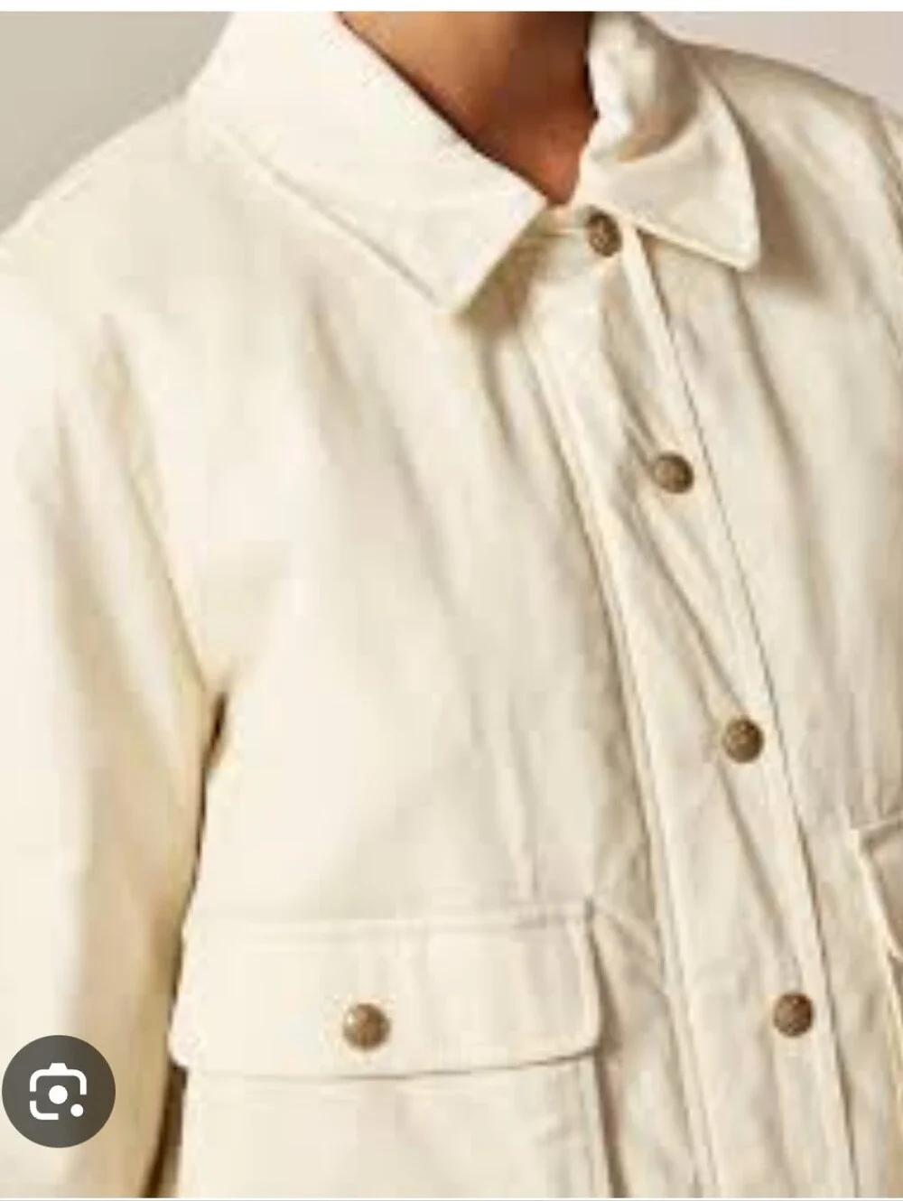 J.Crew Women’s Cropped Barn Jacket™ in ripstop cotton Sz XL $228 Cream - Picture 5 of 11